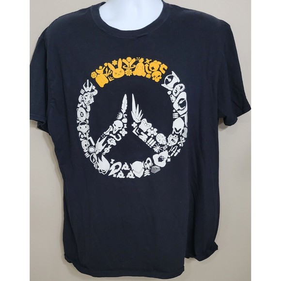 Overwatch T-Shirt Characters Peace Sign 2018 Blizzard ThinkGeek  XL - Picture 1 of 3